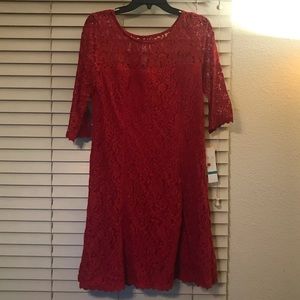 Red lace dress